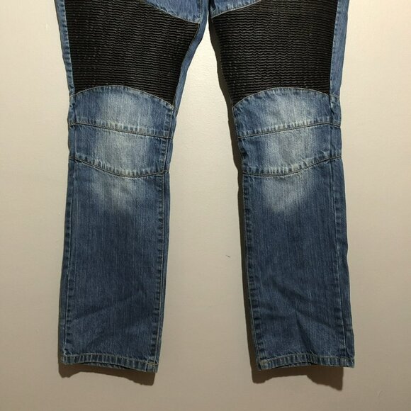 Grindhouse Jeans Skinny Men W42 Moto Biker Patched Washed Faded Distressed Rock - Picture 5 of 12